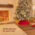 Diamond Velvet Christmas Tree Skirt - Red