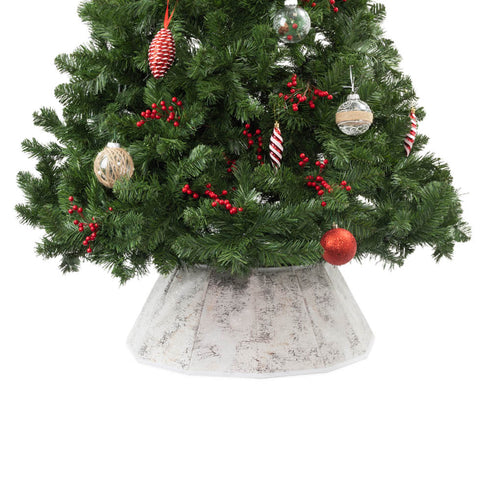 Diamond Velvet Christmas Tree Skirt - White Marble