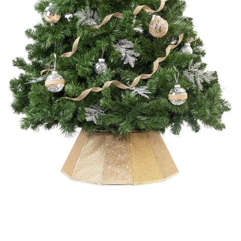 Diamond Glossy Christmas Tree Skirt - Gold