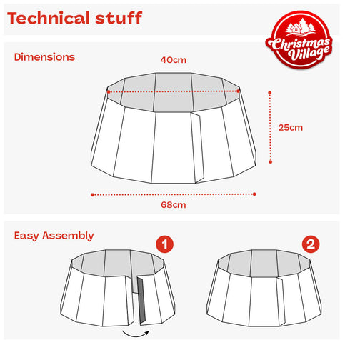 Diamond Glossy Christmas Tree Skirt - Gold