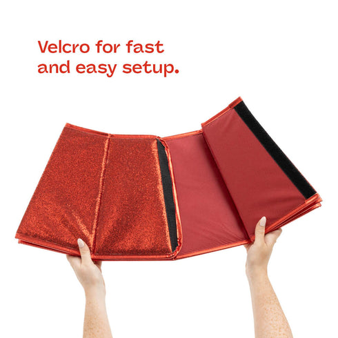 Diamond Glossy Christmas Tree Skirt - Red