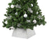 Square Glitter Christmas Tree Skirt - Silver