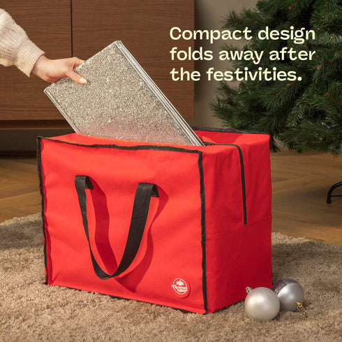 Square Glitter Christmas Tree Skirt - Silver