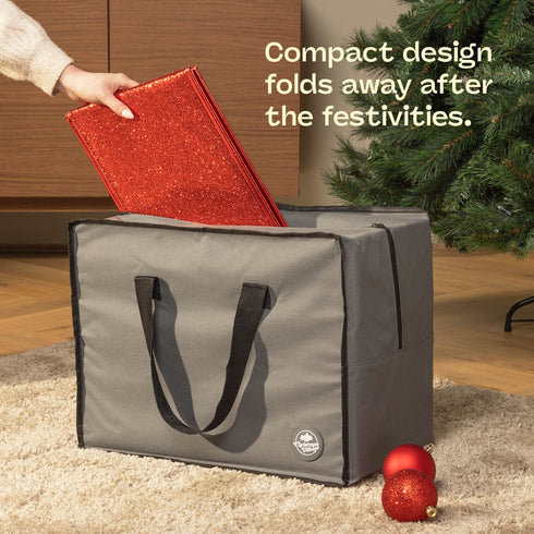 Square Glitter Christmas Tree Skirt - Red