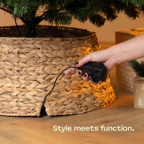 Round Cyacinth Christmas Tree Skirt - Natural