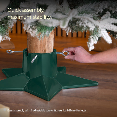 Christmas Village Premium Christmas Tree Stand Star Shape - Green