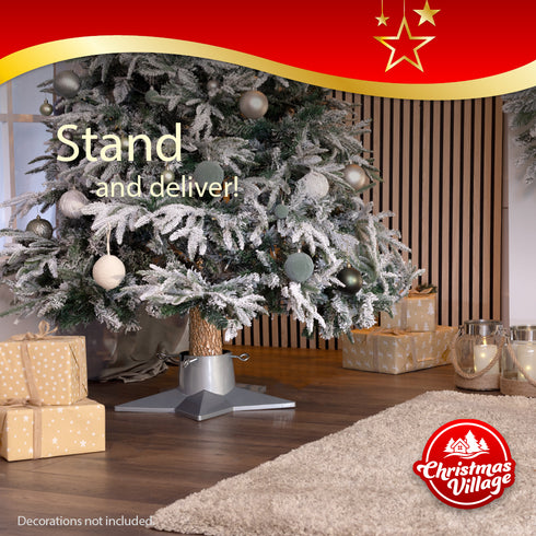 Christmas Village Premium Christmas Tree Stand Star Shape - Silver