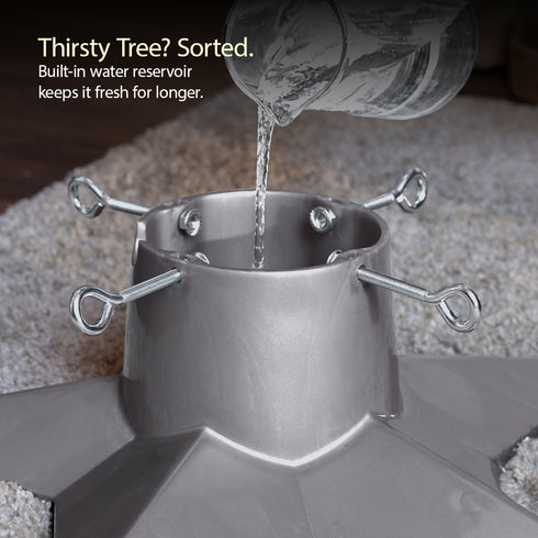 Christmas Village Premium Christmas Tree Stand Star Shape - Silver