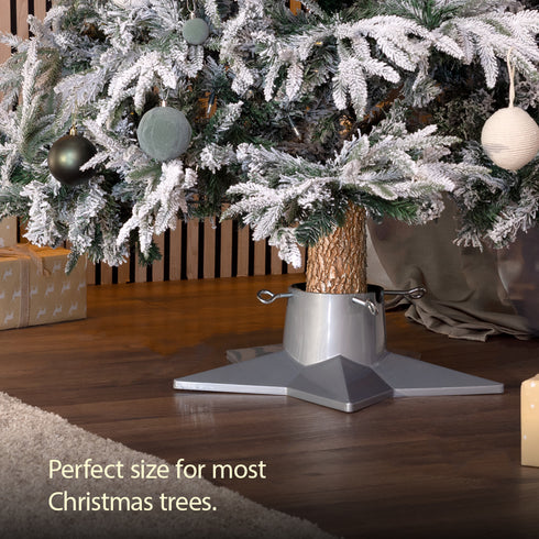 Christmas Village Premium Christmas Tree Stand Star Shape - Silver