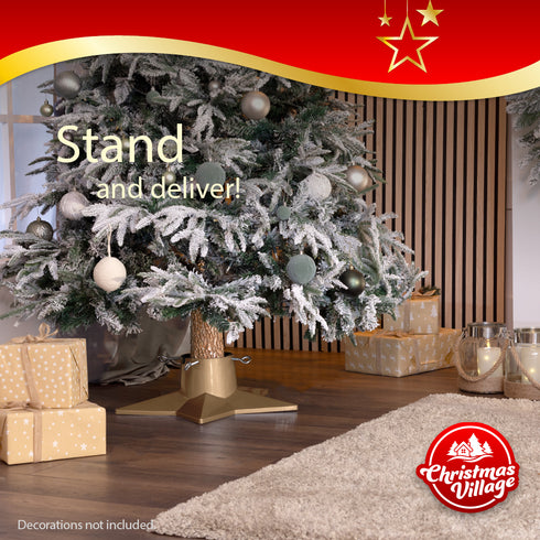 Christmas Village Premium Christmas Tree Stand Star Shape - Gold