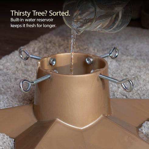 Christmas Village Premium Christmas Tree Stand Star Shape - Gold