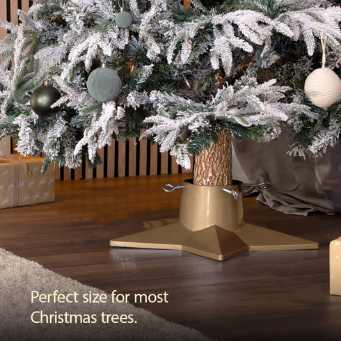 Christmas Village Premium Christmas Tree Stand Star Shape - Gold