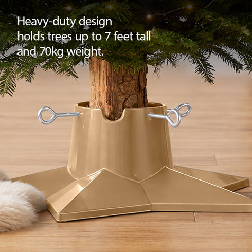 Christmas Village Premium Christmas Tree Stand Star Shape - Gold