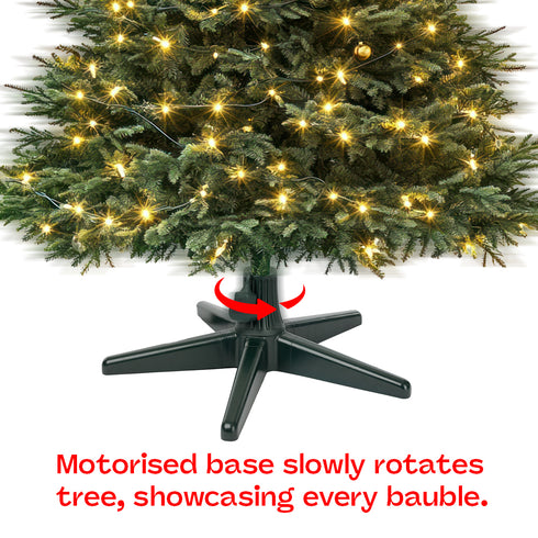 Christmas Village Electric Rotating Christmas Tree Stand Base - Fits Trees up to 7ft - Green