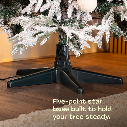 Christmas Village Electric Rotating Christmas Tree Stand Base - Fits Trees up to 7ft - Green