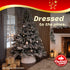 Christmas Village Round Vertical Striped Faux Fur Christmas Tree Skirt 56cm White