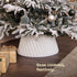 Christmas Village Round Vertical Striped Faux Fur Christmas Tree Skirt 56cm White