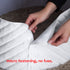 Christmas Village Round Vertical Striped Faux Fur Christmas Tree Skirt 56cm White