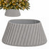 Christmas Village Round Vertical Striped Faux Fur Christmas Tree Skirt 56cm Grey