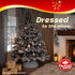 Christmas Village Round Vertical Striped Faux Fur Christmas Tree Skirt 56cm Grey