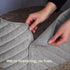 Christmas Village Round Vertical Striped Faux Fur Christmas Tree Skirt 56cm Grey