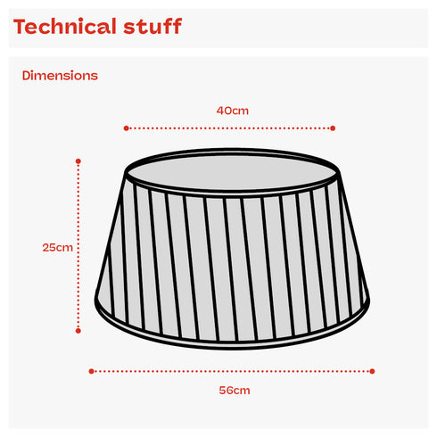 Christmas Village Round Vertical Striped Faux Fur Christmas Tree Skirt 56cm Grey