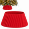 Christmas Village Round Vertical Striped Faux Fur Christmas Tree Skirt 56cm Red
