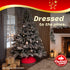 Christmas Village Round Vertical Striped Faux Fur Christmas Tree Skirt 56cm Red