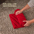 Christmas Village Round Vertical Striped Faux Fur Christmas Tree Skirt 56cm Red