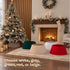 Christmas Village Round Vertical Striped Faux Fur Christmas Tree Skirt 56cm Red