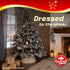Christmas Village Round Vertical Striped Faux Fur Christmas Tree Skirt 56cm Beige