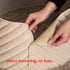Christmas Village Round Vertical Striped Faux Fur Christmas Tree Skirt 56cm Beige