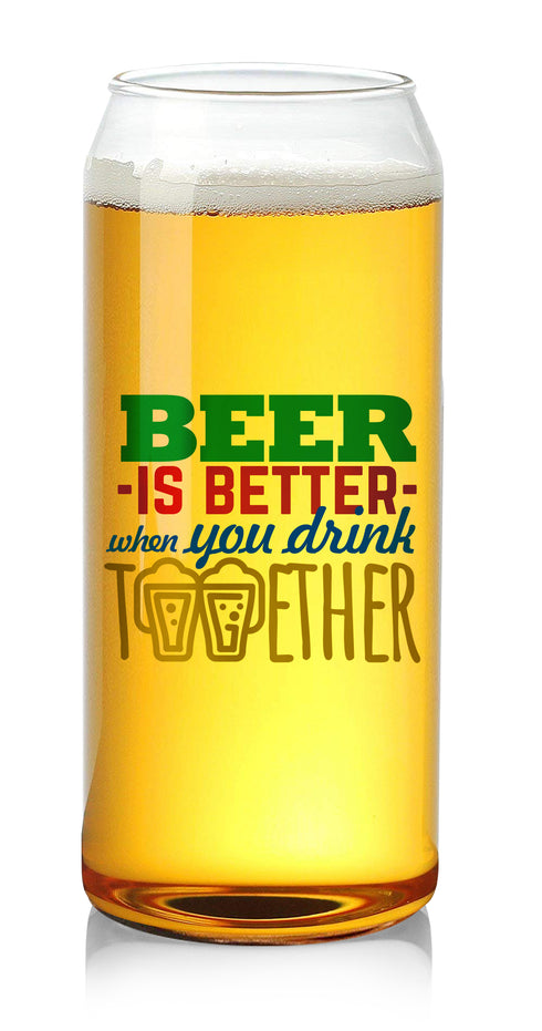 Novelty Beer Can Pint Glasses - Set of 4