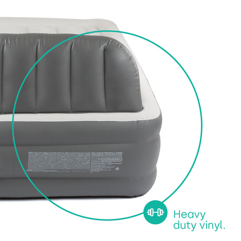 Double Air Bed with Headboard & Electric Pump