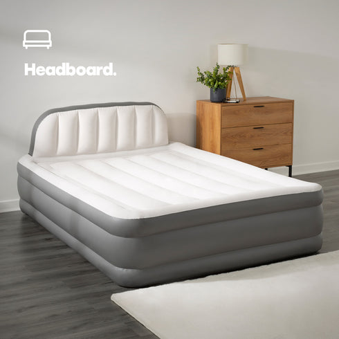 Double Air Bed with Headboard & Electric Pump
