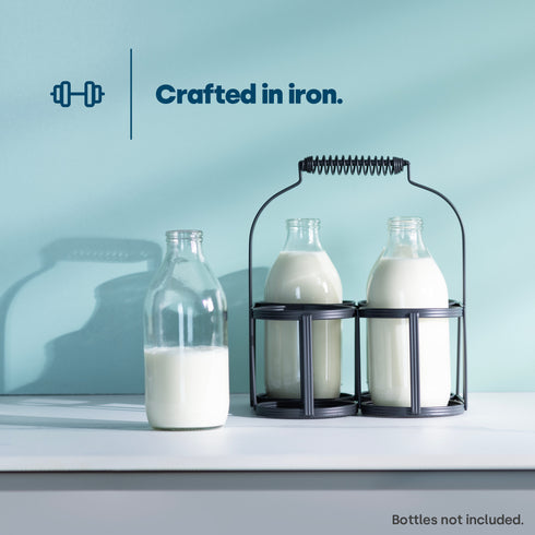 Iron Milk Bottle Holder - 4 BTL