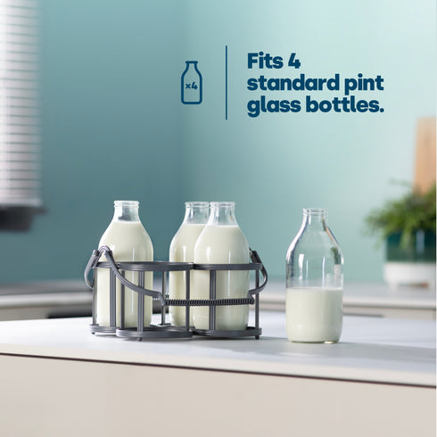 Dual-Handle Milk Bottle Holder - 4 BTL