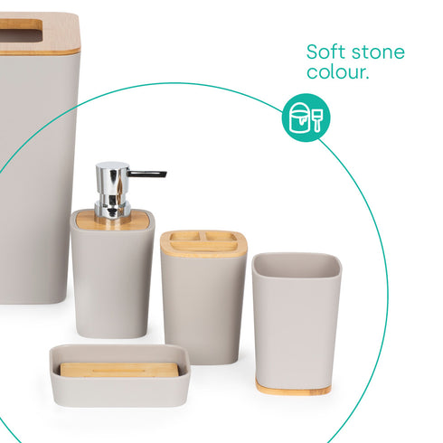 Bamboo Bathroom Set - Stone