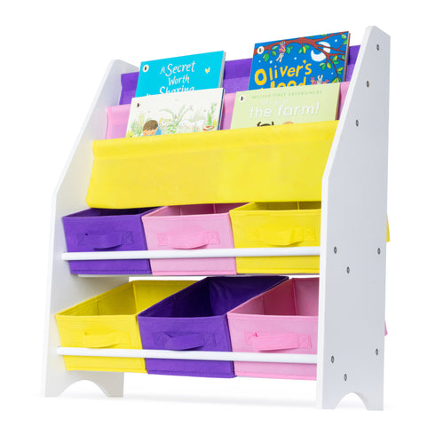 Childrens Toy Storage with Bookshelves - Confetti