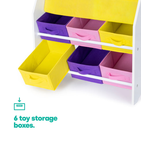 Childrens Toy Storage with Bookshelves - Confetti