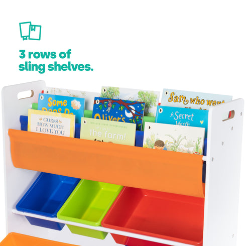 Jumbo Childrens Toy Storage with Bookshelves - Rainbow