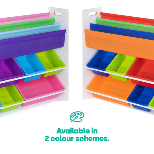 Jumbo Childrens Toy Storage with Bookshelves - Rainbow
