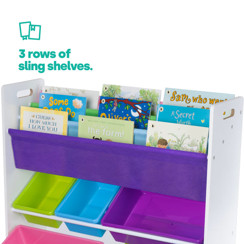 Jumbo Childrens Toy Storage with Bookshelves - Confetti