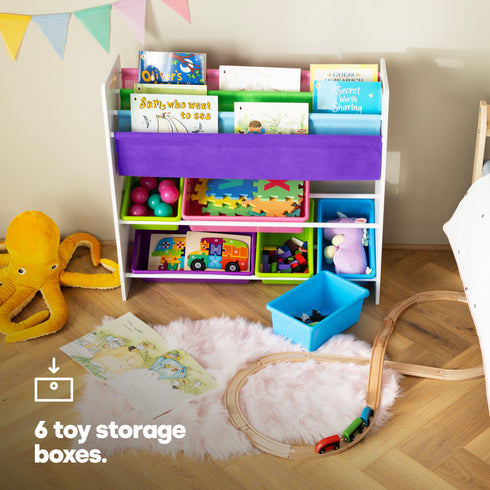 Jumbo Childrens Toy Storage with Bookshelves - Confetti