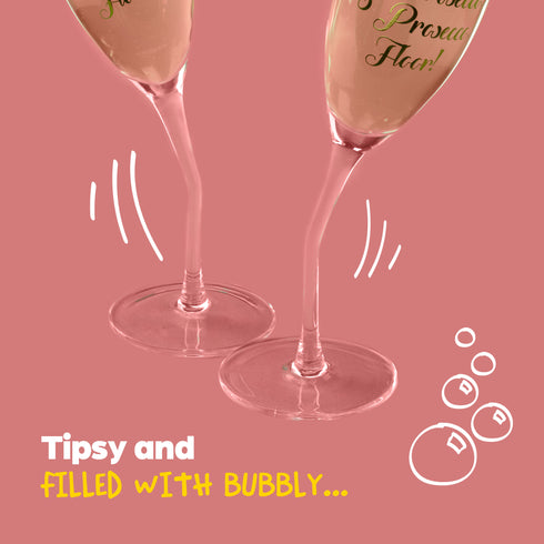 Tipsy Prosecco Glasses - Set of 2