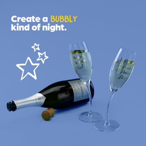 Tipsy Prosecco Glasses - Set of 2