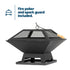 Iron Geo Fire Pit with BBQ Grill - Black