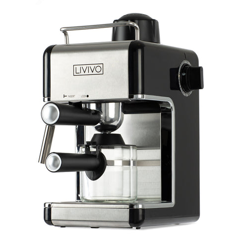 Coffee Machine with Milk Frother - Black
