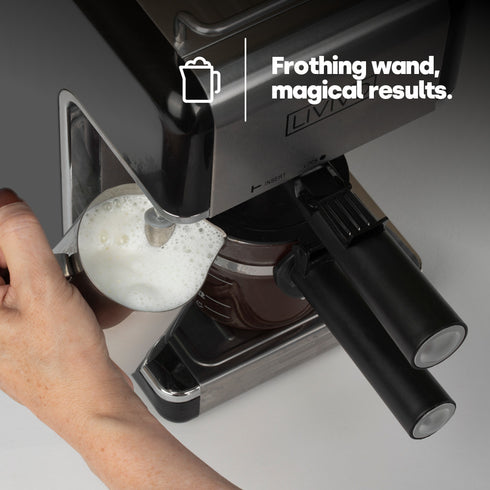 Coffee Machine with Milk Frother - Black