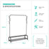 Clothes Storage Rail with Hooks & Shoe Rack - Black